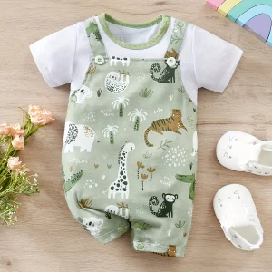 Baby Boys' Zoo Animal Print Romper