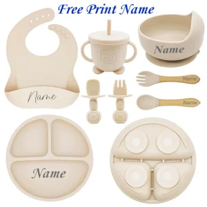 Personalized Silicone Baby Feeding Set