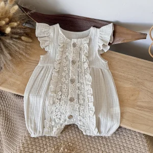 Newborn Infant Baby Girls Floral Pattern Romper