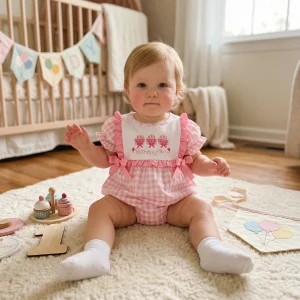 Baby Clothing Girls Birthday Plaid Romper