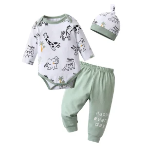 Baby Boy Set Animal Printed  Romper Bodysuit