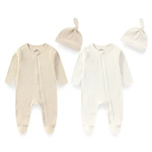 4 Pieces Cotton Newborn Solid Color Baby Girl Clothes Sets