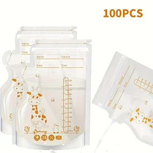 100/60/30pcs pack, 8oz/250ml Breast Milk Storage Bags with Pour Spout , Self-Standing for Refrigeration and Freezing