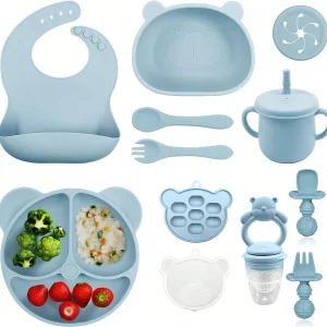 11-Piece Silicone Baby Mealtime Set