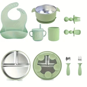 Children's Silicone & Steel Tableware Set