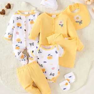 8-Piece Newborn Baby Romper Set,