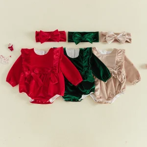 Cute Baby Girl Fall Crew Neck Romper